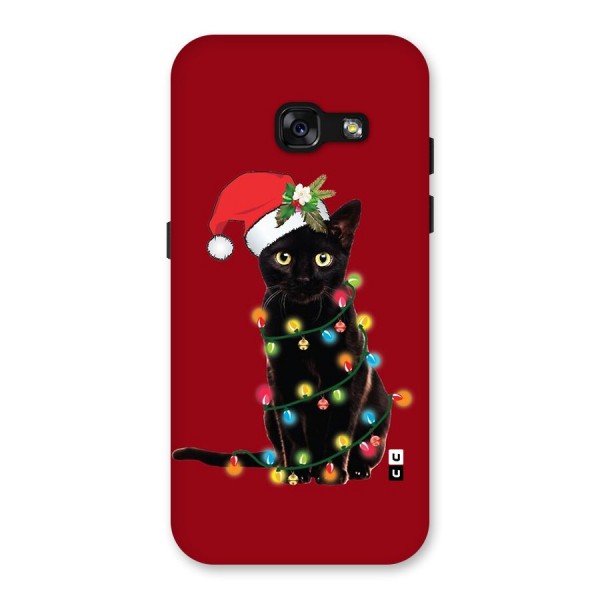 Christmas Cap Cute Cat Back Case for Galaxy A3 (2017)