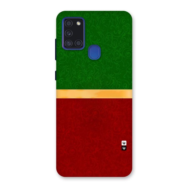 Christmas Colors Stripe Back Case for Galaxy A21s