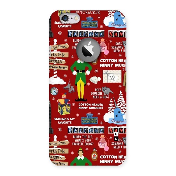 Christmas Cute Doodles Back Case for iPhone 6 Logo Cut