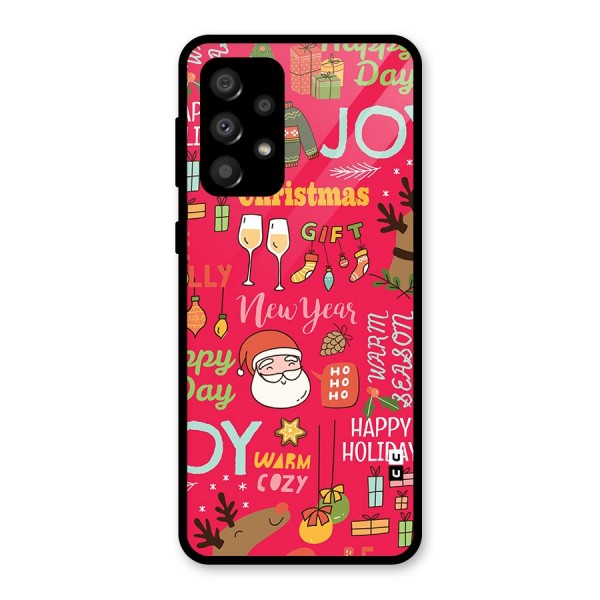 Christmas Joy Happy Day Glass Back Case for Galaxy A32