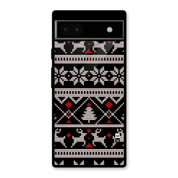 Christmas Seamless Aztec Pattern Glass Back Case for Google Pixel 6a
