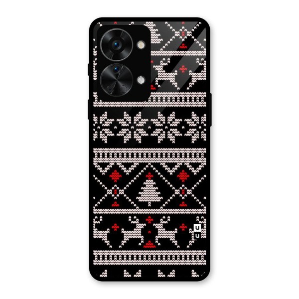 Christmas Seamless Aztec Pattern Glass Back Case for OnePlus Nord 2T