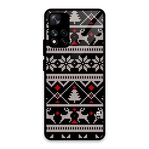 Christmas Seamless Aztec Pattern Glass Back Case for Xiaomi 11i 5G