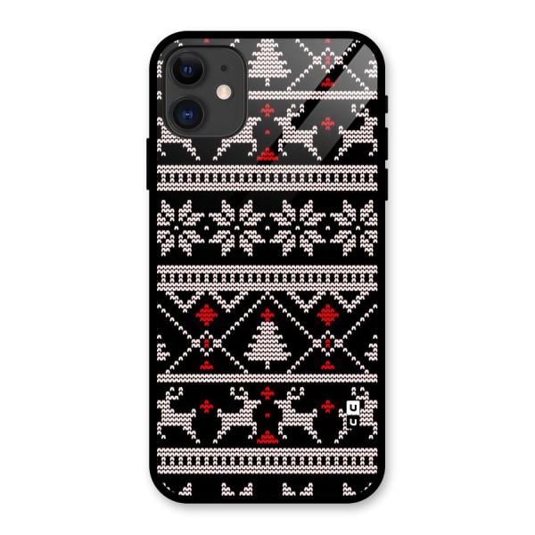 Christmas Seamless Aztec Pattern Glass Back Case for iPhone 11
