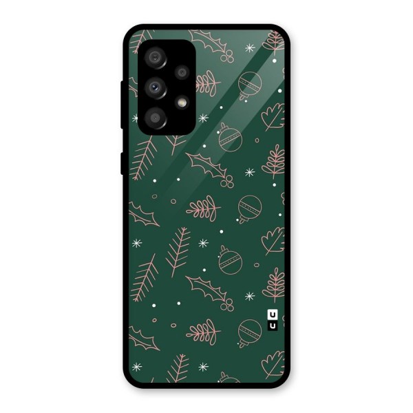 Christmas Vibes Leaves Glass Back Case for Galaxy A32