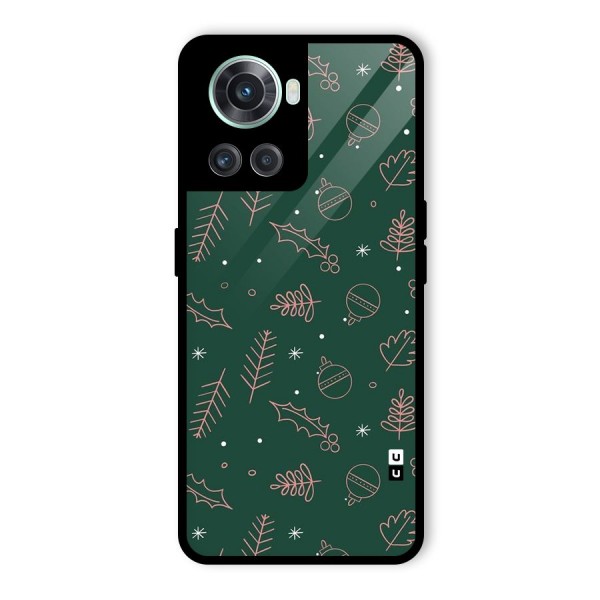 Christmas Vibes Leaves Glass Back Case for OnePlus 10R