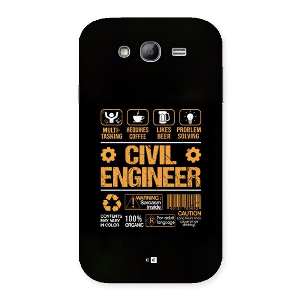 Civil Engineer Back Case for Galaxy Grand Neo