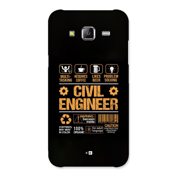 Civil Engineer Back Case for Galaxy J5