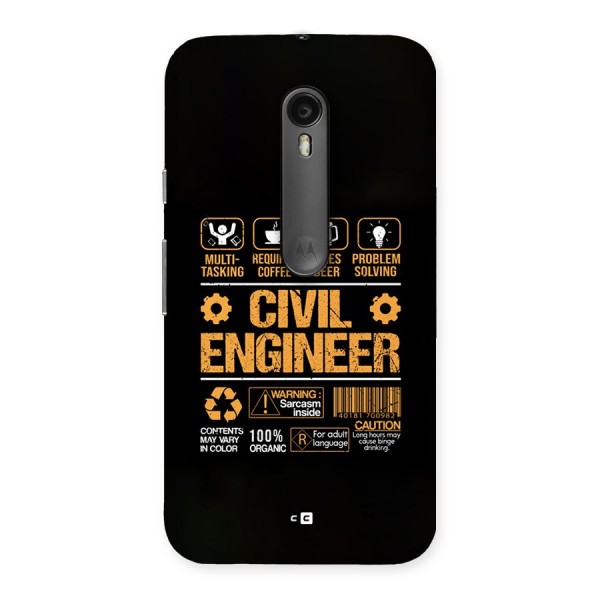 Civil Engineer Back Case for Moto G Turbo