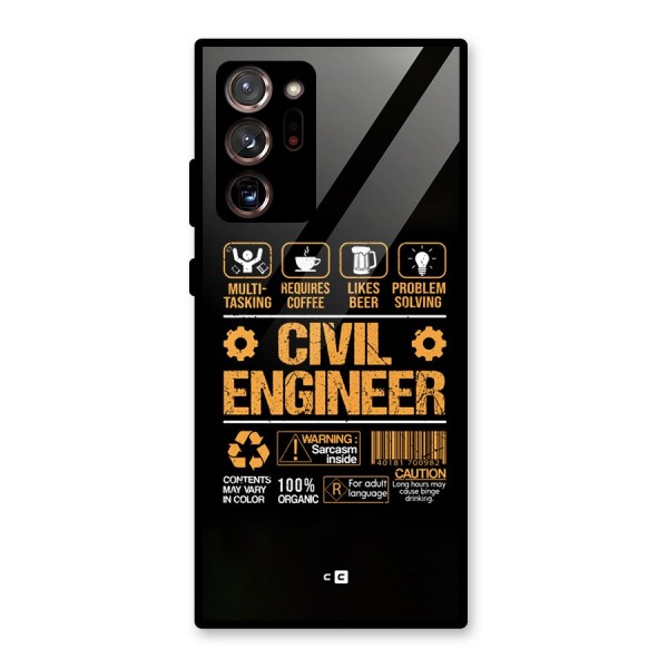 Civil Engineer Glass Back Case for Galaxy Note 20 Ultra 5G