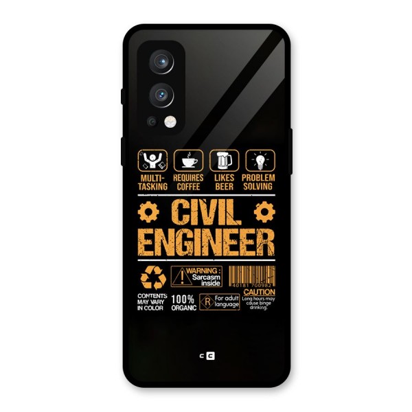 Civil Engineer Glass Back Case for OnePlus Nord 2 5G