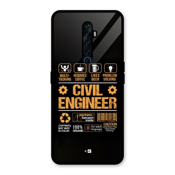 Civil Engineer Glass Back Case for Oppo Reno2 F