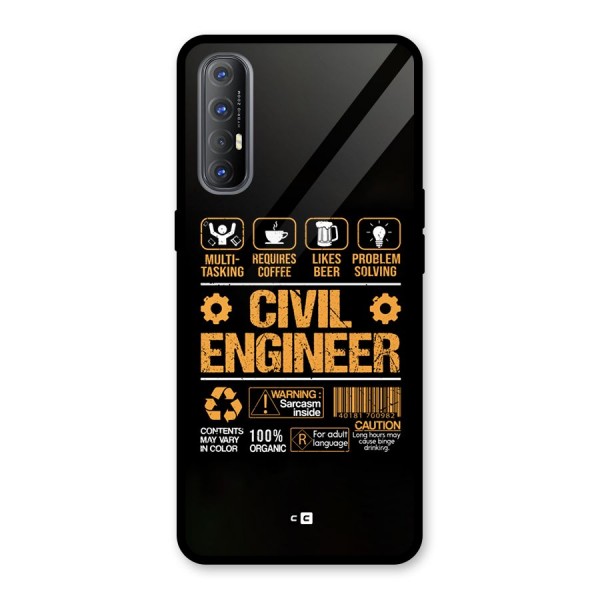 Civil Engineer Glass Back Case for Oppo Reno3 Pro