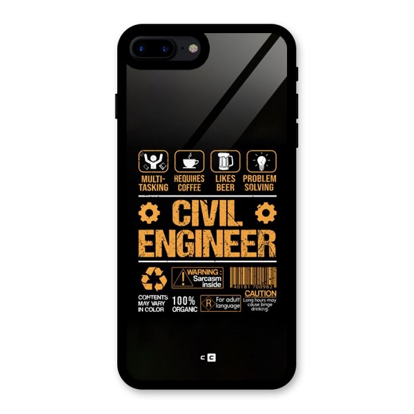 Civil Engineer Glass Back Case for iPhone 8 Plus