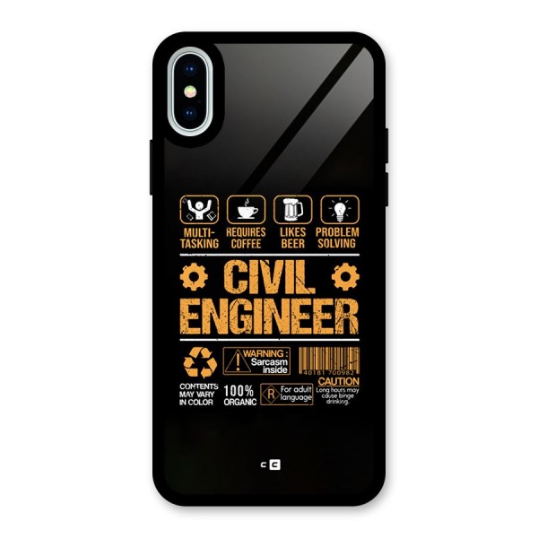 Civil Engineer Glass Back Case for iPhone X