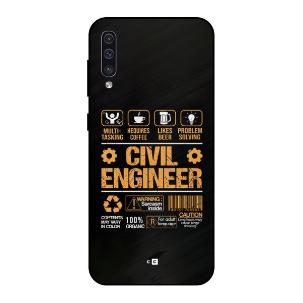 Civil Engineer Metal Back Case for Galaxy A30s