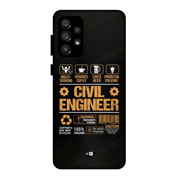 Civil Engineer Metal Back Case for Galaxy A73 5G