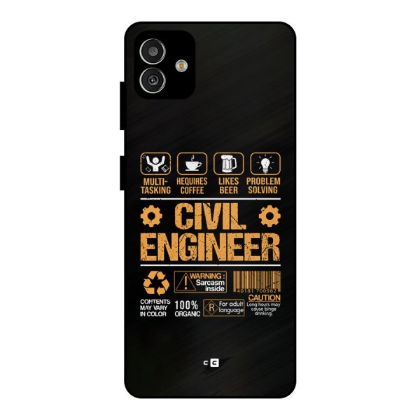 Civil Engineer Metal Back Case for Galaxy M13 5G