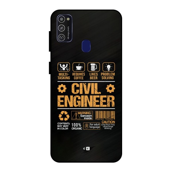 Civil Engineer Metal Back Case for Galaxy M21