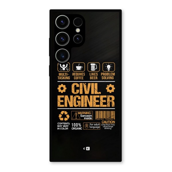 Civil Engineer Metal Back Case for Galaxy S23 Ultra