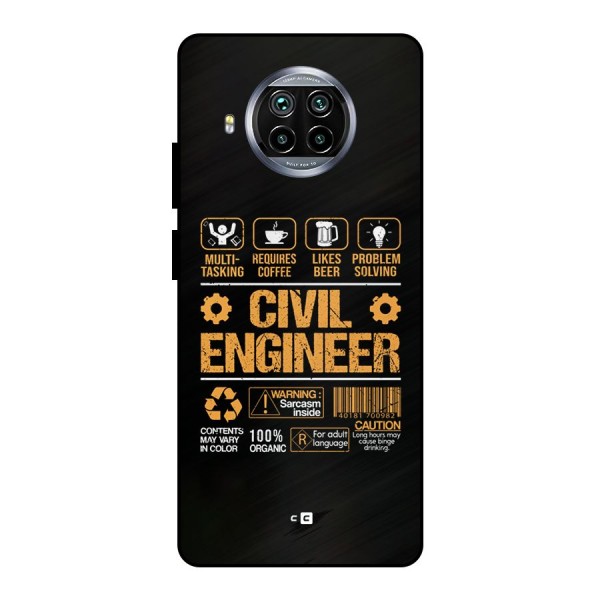 Civil Engineer Metal Back Case for Mi 10i