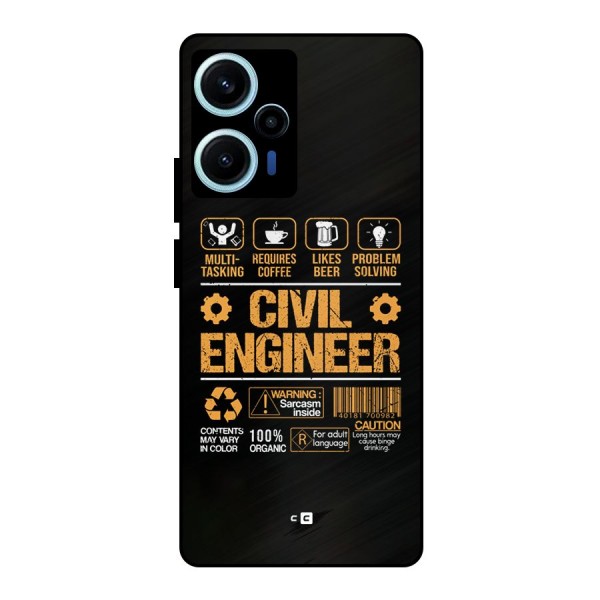 Civil Engineer Metal Back Case for Poco F5