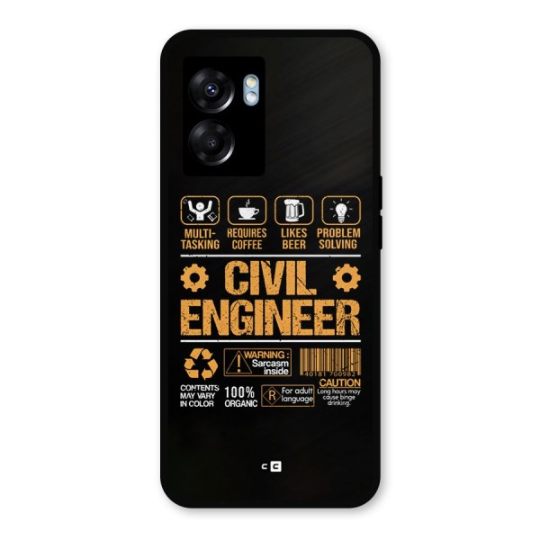 Civil Engineer Metal Back Case for Realme Narzo 50 5G