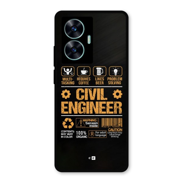 Civil Engineer Metal Back Case for Realme Narzo N55