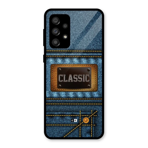 Classic Denim Glass Back Case for Galaxy A32