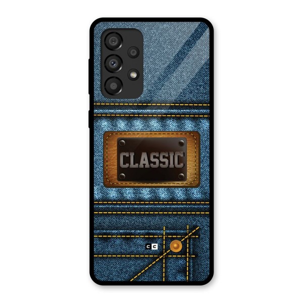 Classic Denim Glass Back Case for Galaxy A33 5G