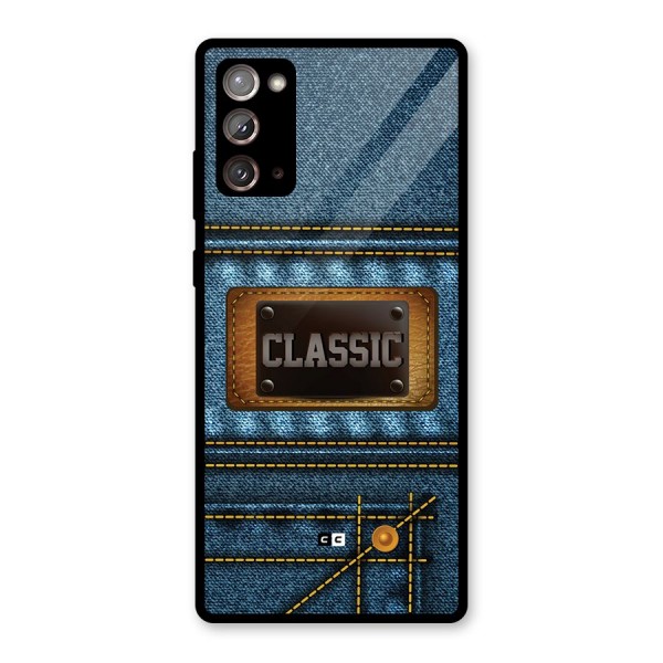 Classic Denim Glass Back Case for Galaxy Note 20
