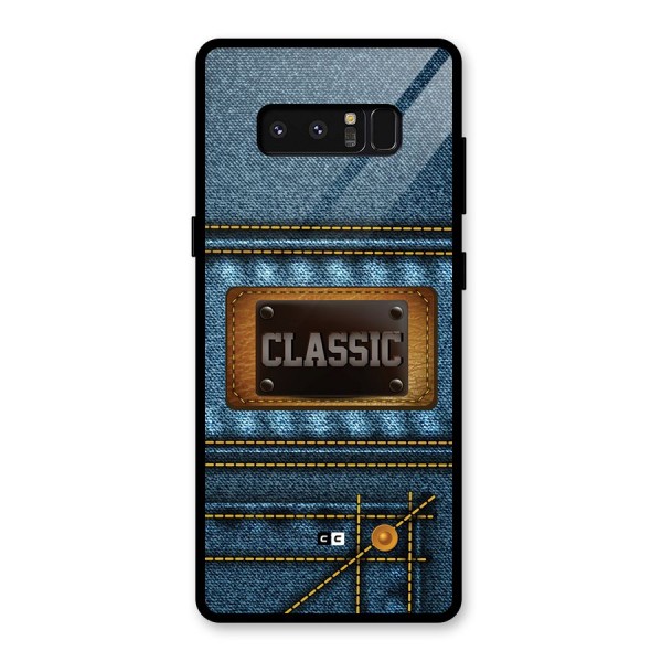Classic Denim Glass Back Case for Galaxy Note 8