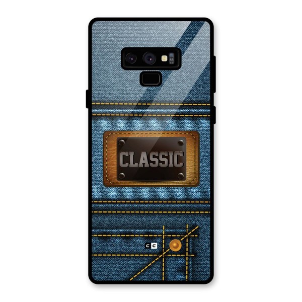 Classic Denim Glass Back Case for Galaxy Note 9