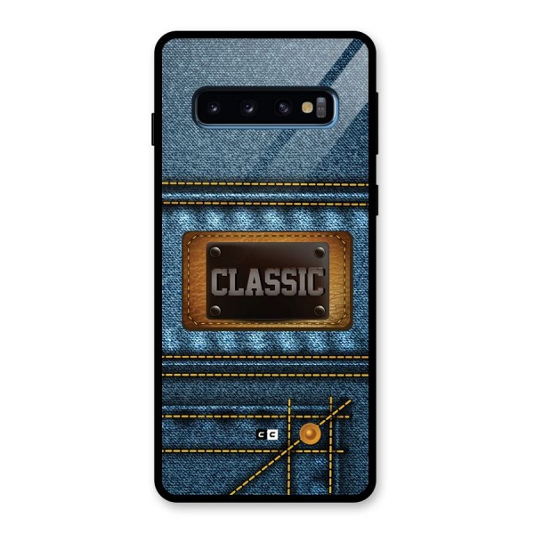 Classic Denim Glass Back Case for Galaxy S10