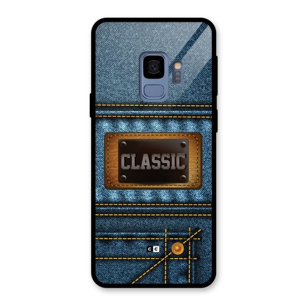 Classic Denim Glass Back Case for Galaxy S9