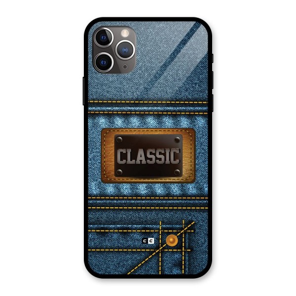 Classic Denim Glass Back Case for iPhone 11 Pro Max