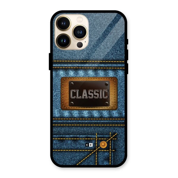 Classic Denim Glass Back Case for iPhone 13 Pro Max