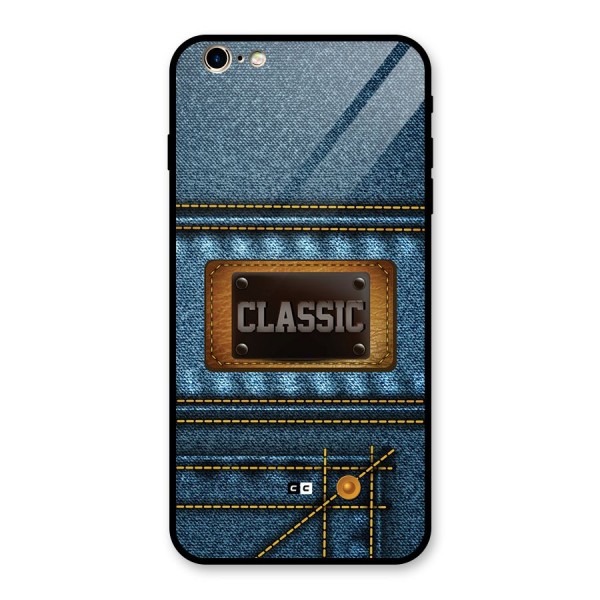 Classic Denim Glass Back Case for iPhone 6 Plus 6S Plus