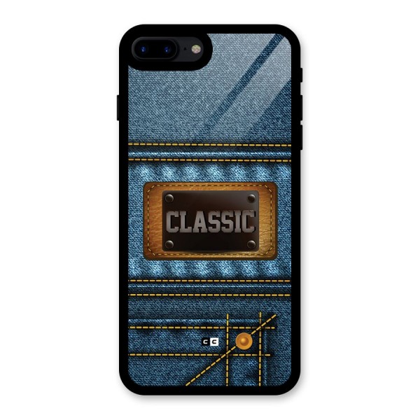 Classic Denim Glass Back Case for iPhone 8 Plus