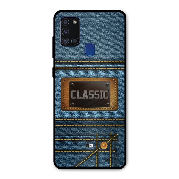 Classic Denim Metal Back Case for Galaxy A21s