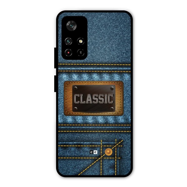 Classic Denim Metal Back Case for Poco M4 Pro 5G