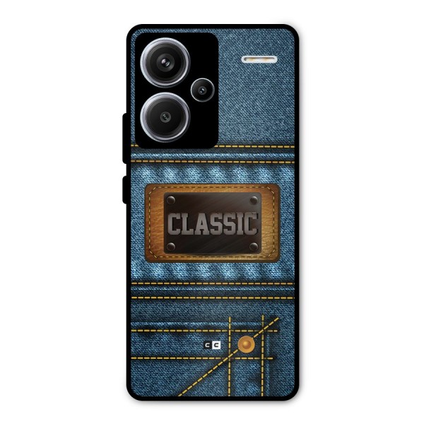 Classic Denim Metal Back Case for Redmi Note 13 Pro Plus