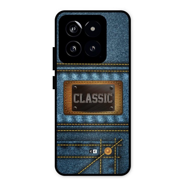 Classic Denim Metal Back Case for Xiaomi 14