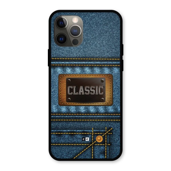 Classic Denim Metal Back Case for iPhone 12 Pro