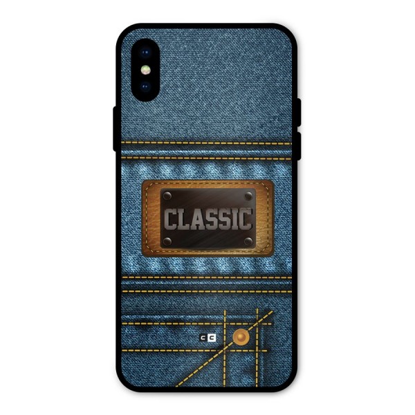 Classic Denim Metal Back Case for iPhone X