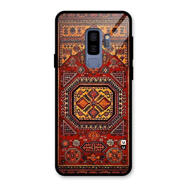Classic Luxury Carpet Pattern Glass Back Case for Galaxy S9 Plus