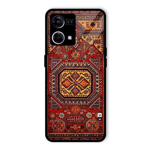 Classic Luxury Carpet Pattern Glass Back Case for Oppo F21 Pro 4G