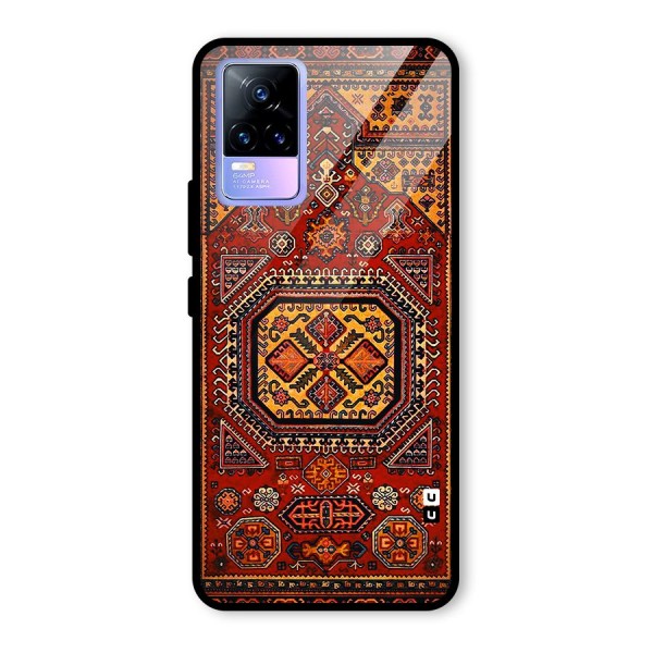 Classic Luxury Carpet Pattern Glass Back Case for Vivo Y73