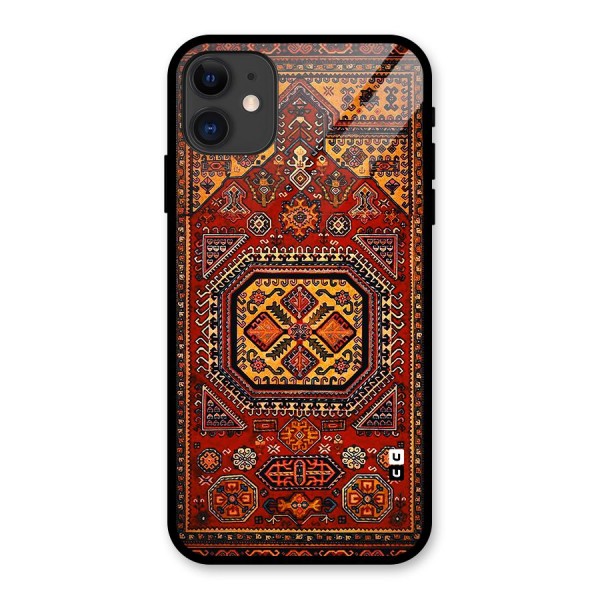 Classic Luxury Carpet Pattern Glass Back Case for iPhone 11
