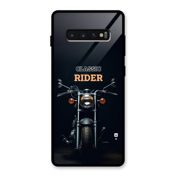 Classic RIder Glass Back Case for Galaxy S10 Plus